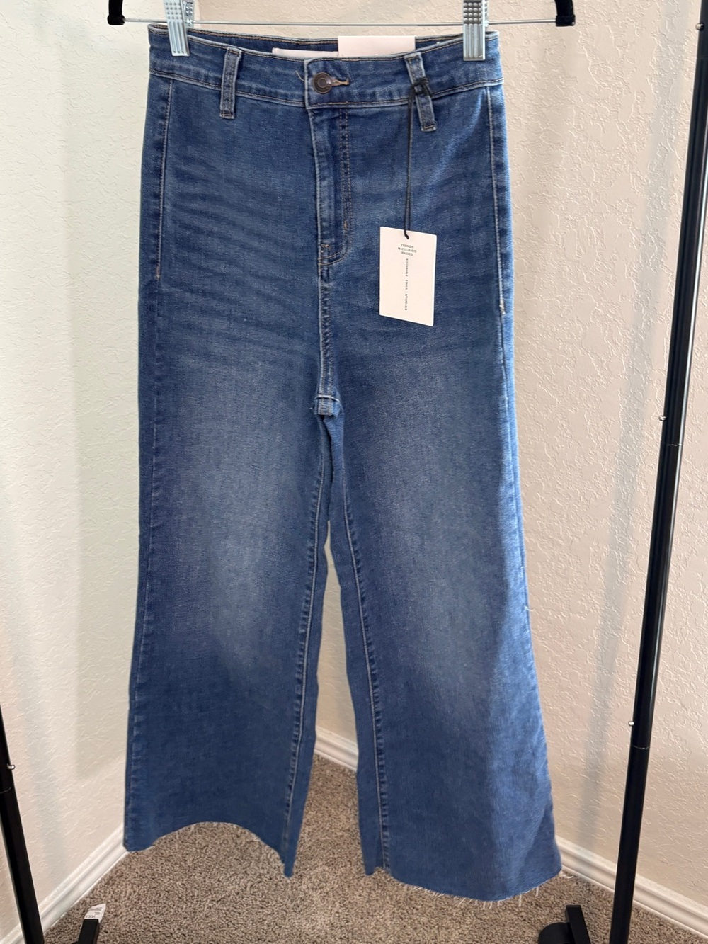 High-Rise Wide Leg Blue Jeans